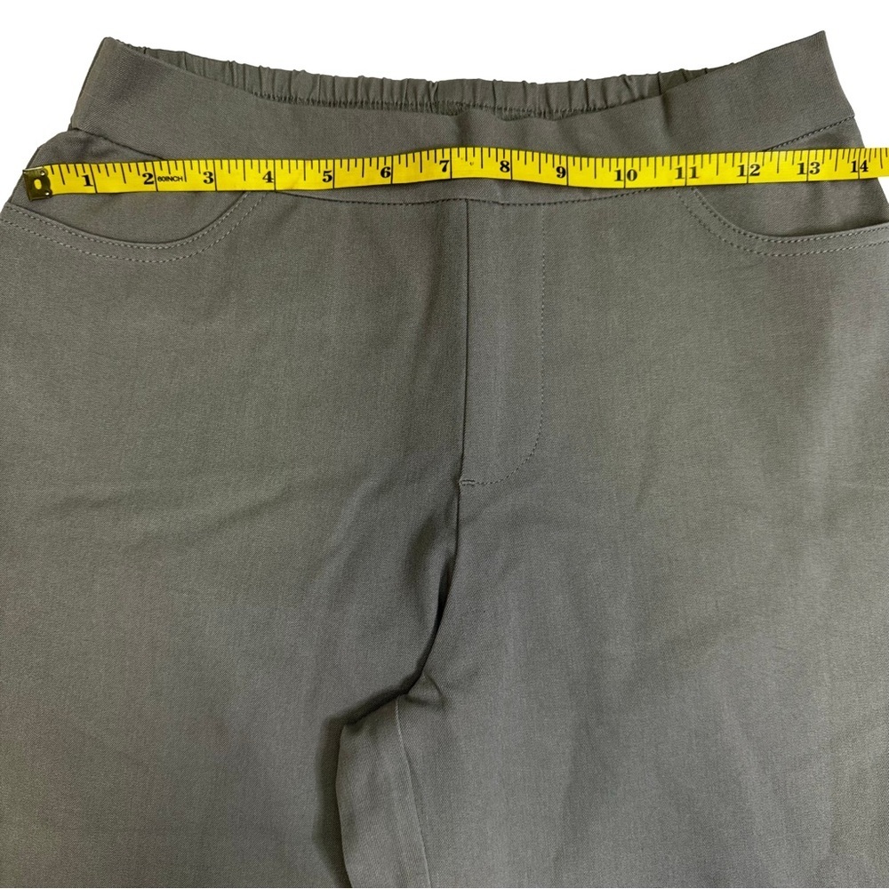 Mizrahi Live! Size 2 Light Olive Green Pull-On Pants Stretch Waist Faux Pockets - Picture 10 of 12